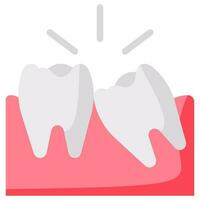 tooth impacted vector flat icon