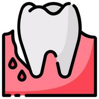 periodontitis vector lleno contorno icono