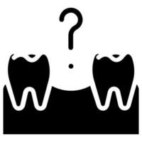 missing tooth vector glyph icon