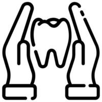 tooth care vector outline icon