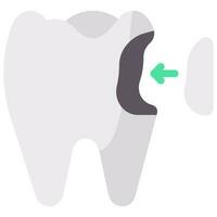 tooth filling vector flat icon