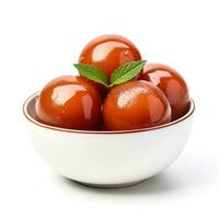 Delicious Gulab Jamun isolated on white background photo