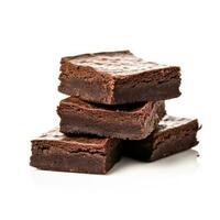 Delicious brownies isolated on white background photo