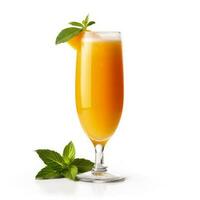 Ideal bellini cocktail isolated on white background photo