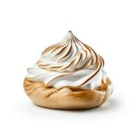 Delicious Baked Alaska isolated on white background photo