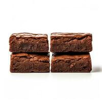 Delicious brownies isolated on white background photo