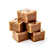 Delicious fudge isolated on white background isolated on white background photo