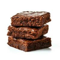 Delicious brownies isolated on white background photo