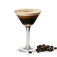 Ideal espresso martini cocktail isolated on white background photo