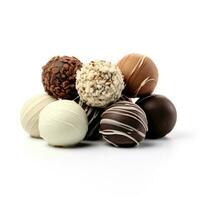 Delicious truffles isolated on white background photo