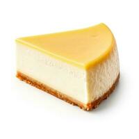 delicioso tarta de queso aislado en blanco antecedentes foto
