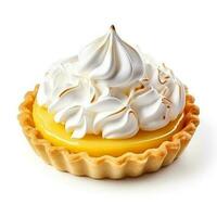 Delicious Lemon Meringue Pie isolated on white background photo