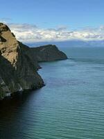 Beautiful view of Lake Baikal, Cape Khoboy, Olkhon, Russia photo