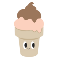 ghiaccio crema cono dolce veloce cibo carino cartone animato png