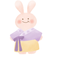 rabbit girly hanbok Korea costume png