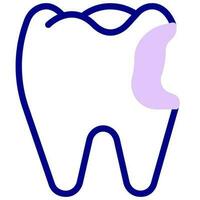 cavity tooth vector colored icon