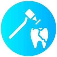 teeth cleaning vector gradient round icon