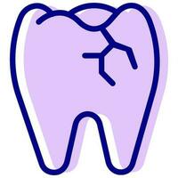 broken tooth vector colored icon