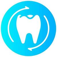 dental recheck vector round gradient icon