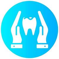 tooth care vector gradient round icon