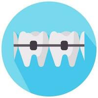 orthodontic vector round flat icon