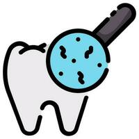 diente microbio vector lleno contorno icono