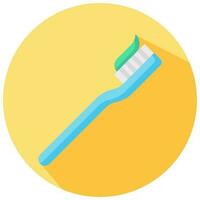 tooth brush vector round flat icon