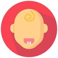 first tooth vector round flat icon