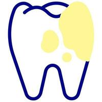 caries diente vector de colores icono