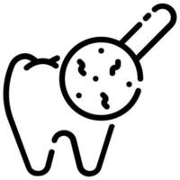 tooth microbe vector outline icon