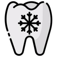 tooth cold pain vector filled outline icon