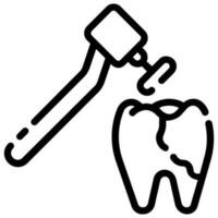 teeth cleaning vector outline icon