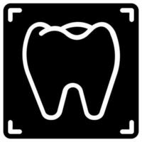 diente radiografía vector glifo icono