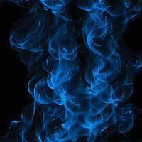 Abstract blue smoke on black background. Fantasy fractal texture. Digital art. AI Generated photo