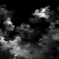 White smoke isolated on black background. Abstract white smoke texture. Design element.. photo