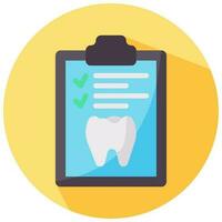 dental report vector round flat icon