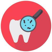 tooth microbe vector round flat icon