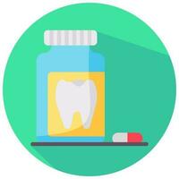 tooth pill vector round flat icon