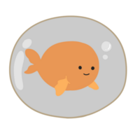 süß Goldfisch Astronaut im Raum png