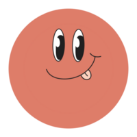 Dot circle smiley retro vintage cartoon png