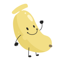 banana  fresh cute fruit cartoon  illustration png