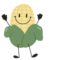 corn Vegetable cute happy smile cartoon character png