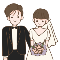 Bride and groom wedding day png