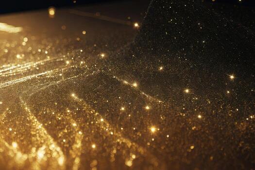 Abstract shiny light and gold particle background. . photo