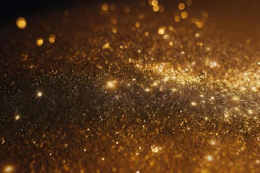 Abstract shiny light and gold particle background. . photo