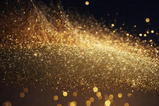 Abstract shiny light and gold particle background. . photo