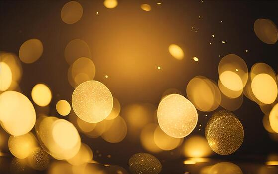 Abstract background with gold bokeh effect. photo
