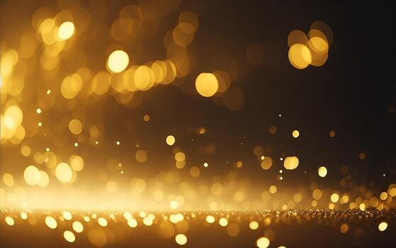 Abstract background with gold bokeh effect. photo