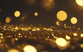 Abstract background with gold bokeh effect. AI Generative photo