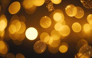 Abstract background with gold bokeh effect. photo
